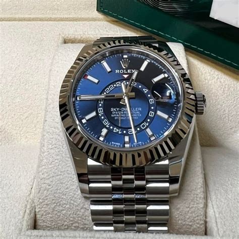 rolex sky dweller blue face jubilee|rolex sky dweller blue price.